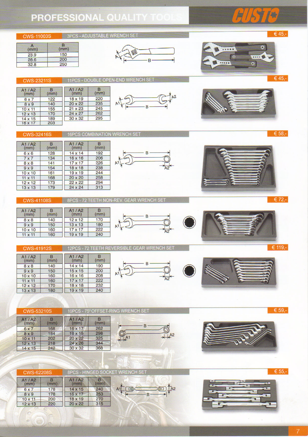 Custor gereedschap catalogus